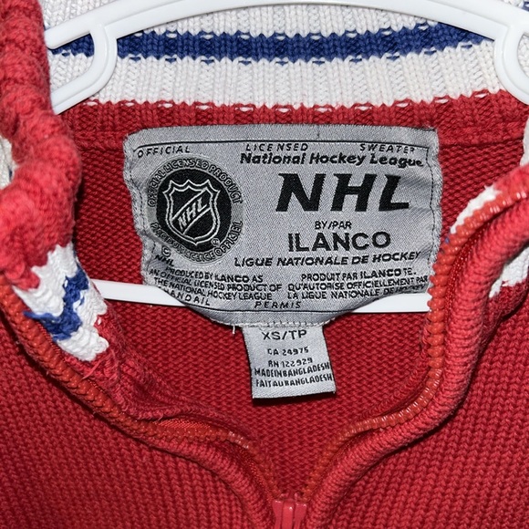 NHL Kids XS knit half zip Montreal Canadiens Sweater, good used condition. - Picture 2 of 5